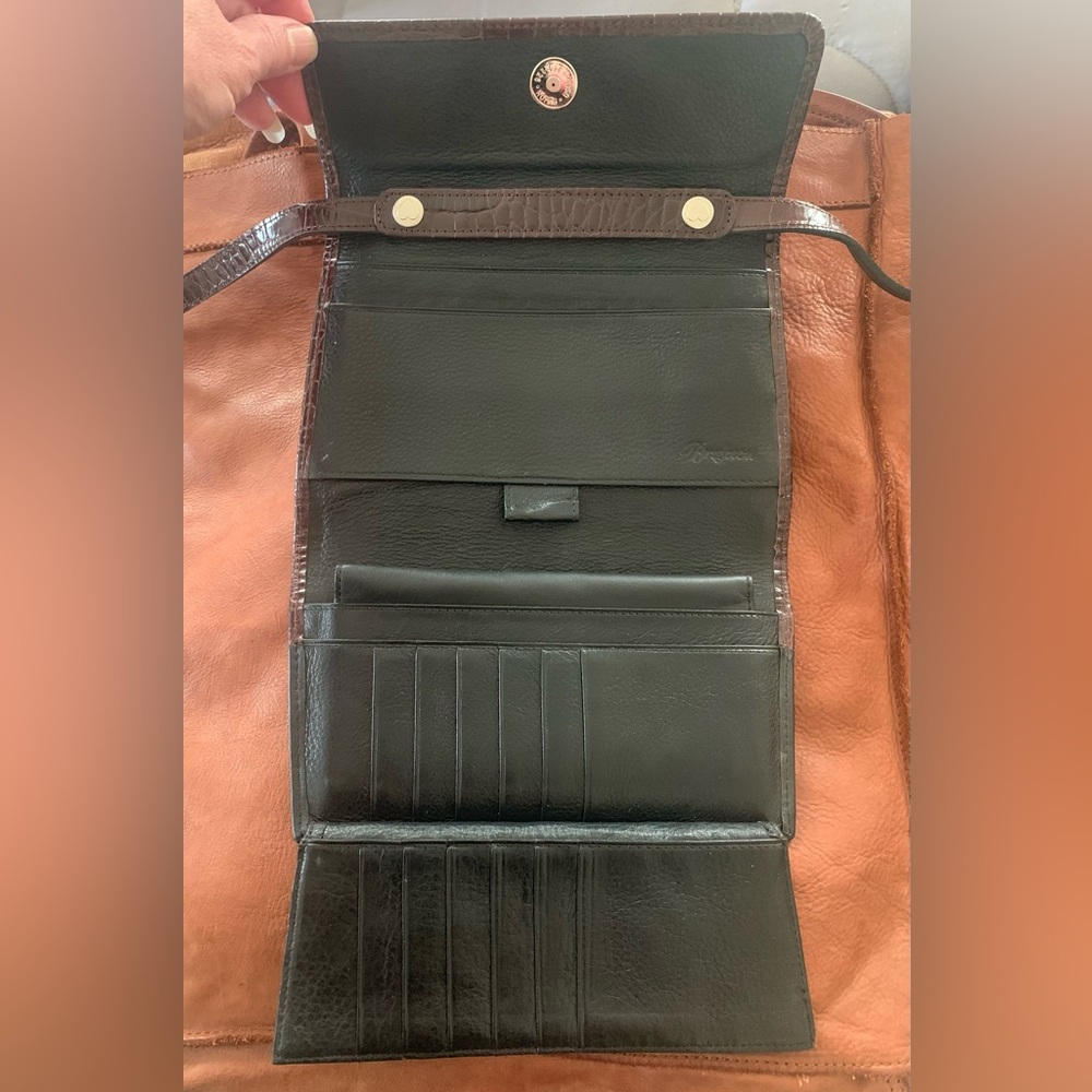 BRIGHTON Leather Wallet Crossbody Purse - Picture 7 of 8